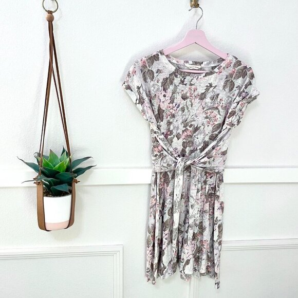 Rebecca Taylor La Vie Penelope Linen Floral Tie Dress Sky Blue Multi Size M - Picture 1 of 5